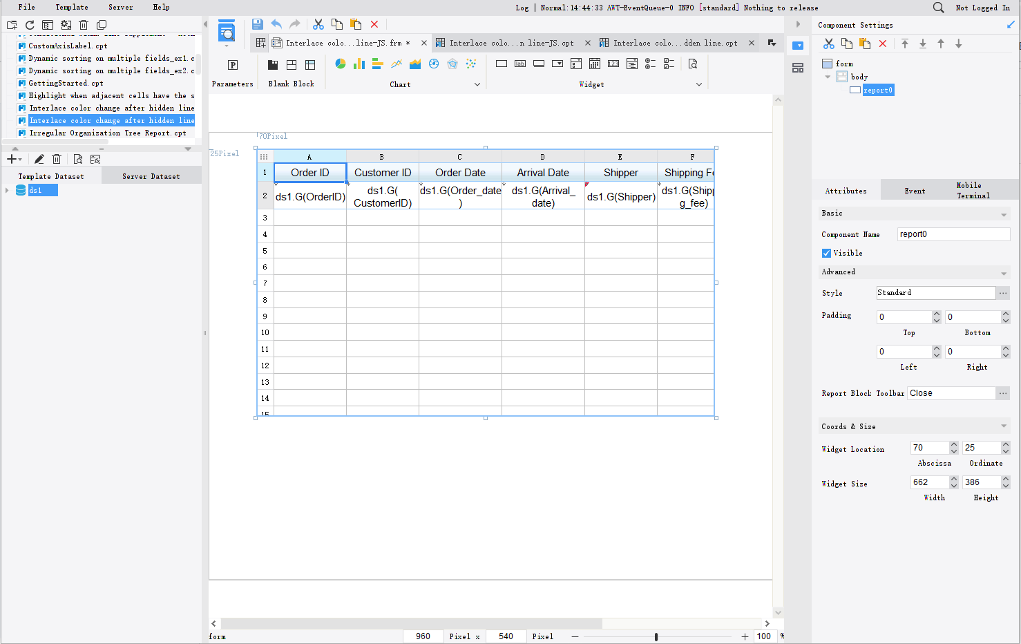 javascript-finereport help document Images High... 非表示設定後に行の縞模様を保持する- FineReport Help Document