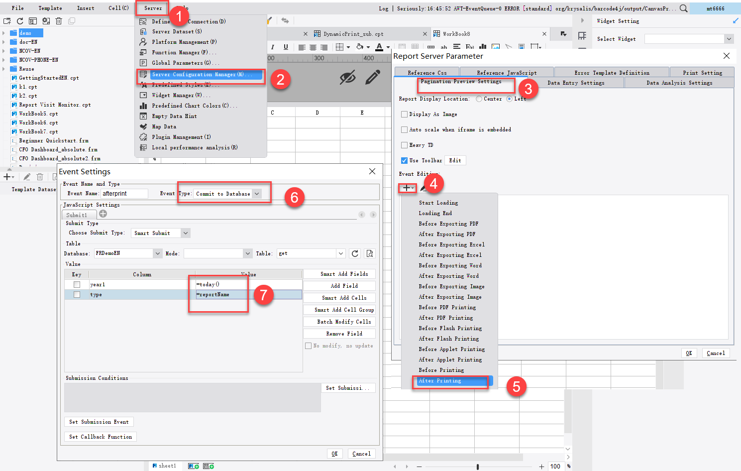 Commit information to DB-FineReport Help Document