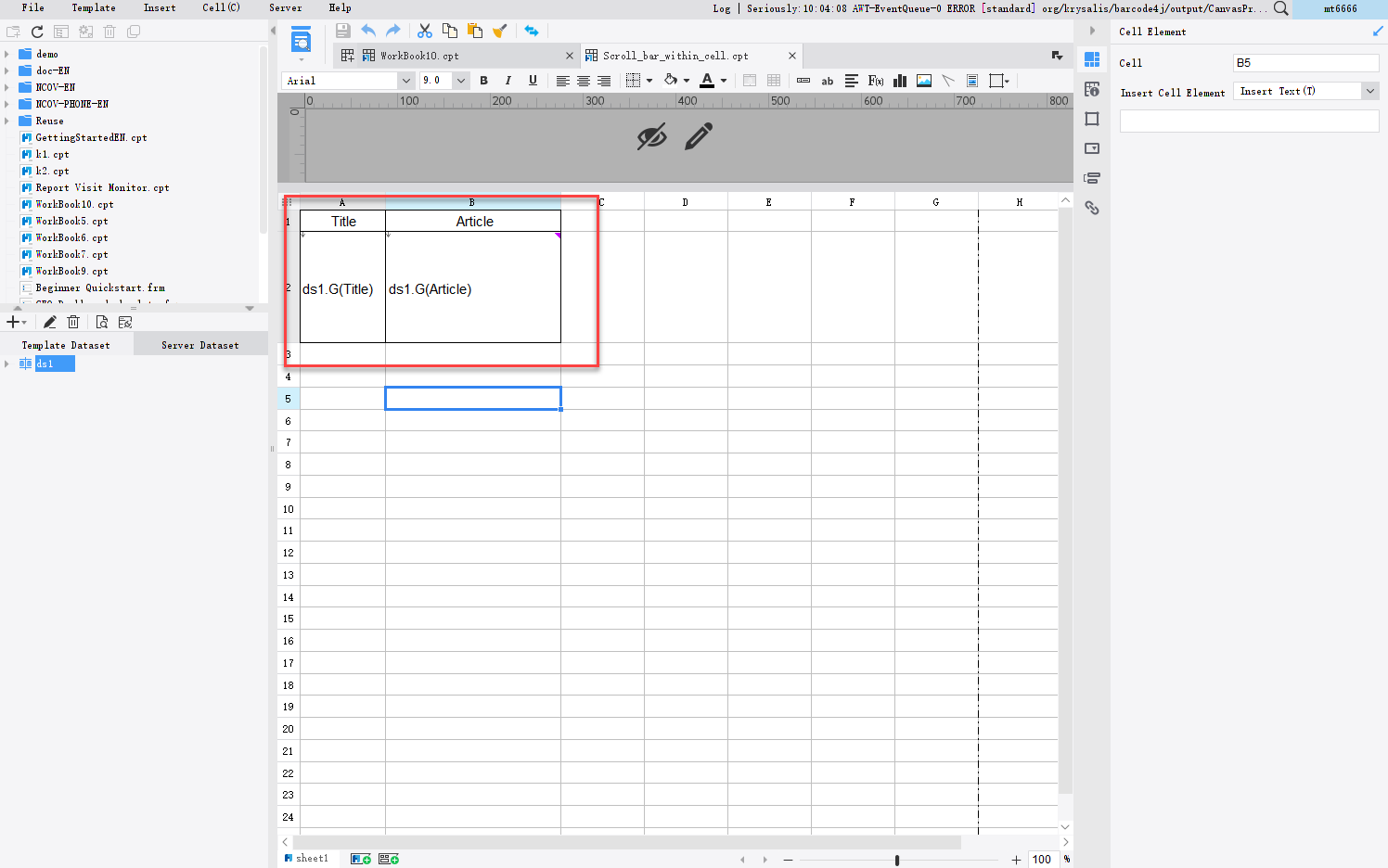 Scroll bar within cell-FineReport Help Document