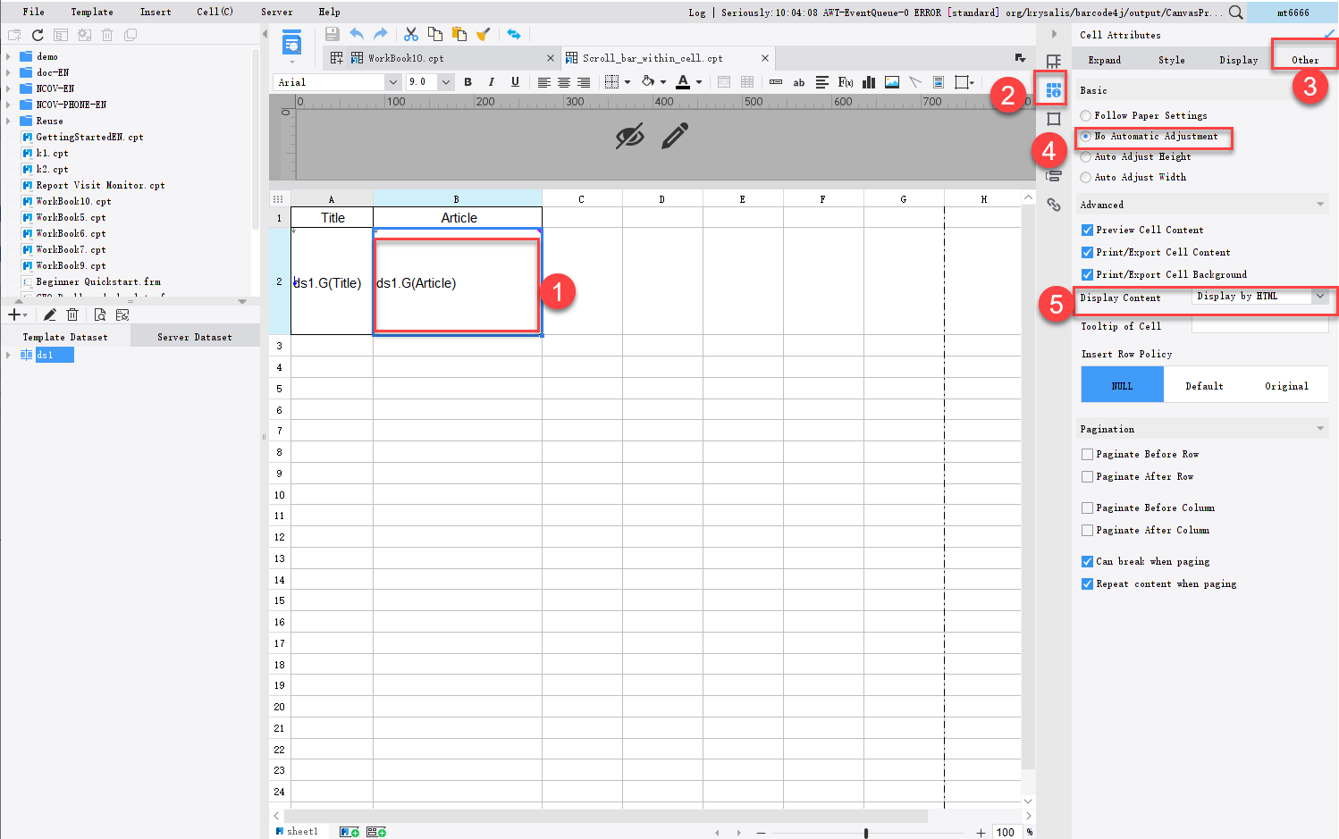 Scroll bar within cell-FineReport Help Document