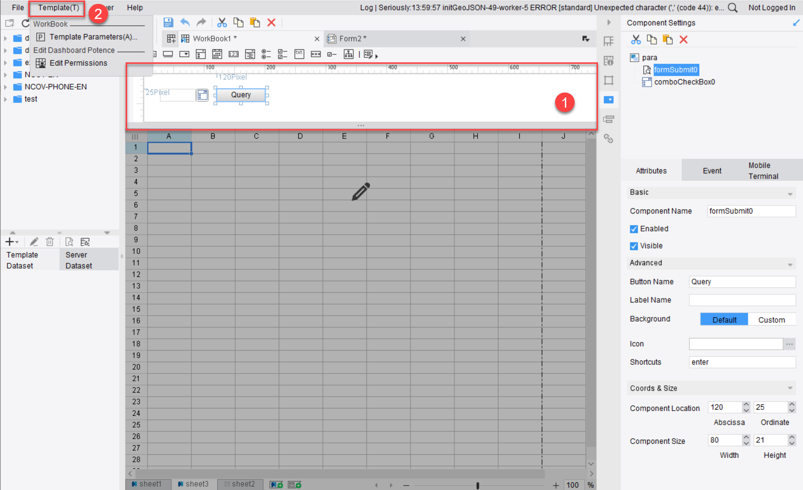 Component event manager-FineReport Help Document