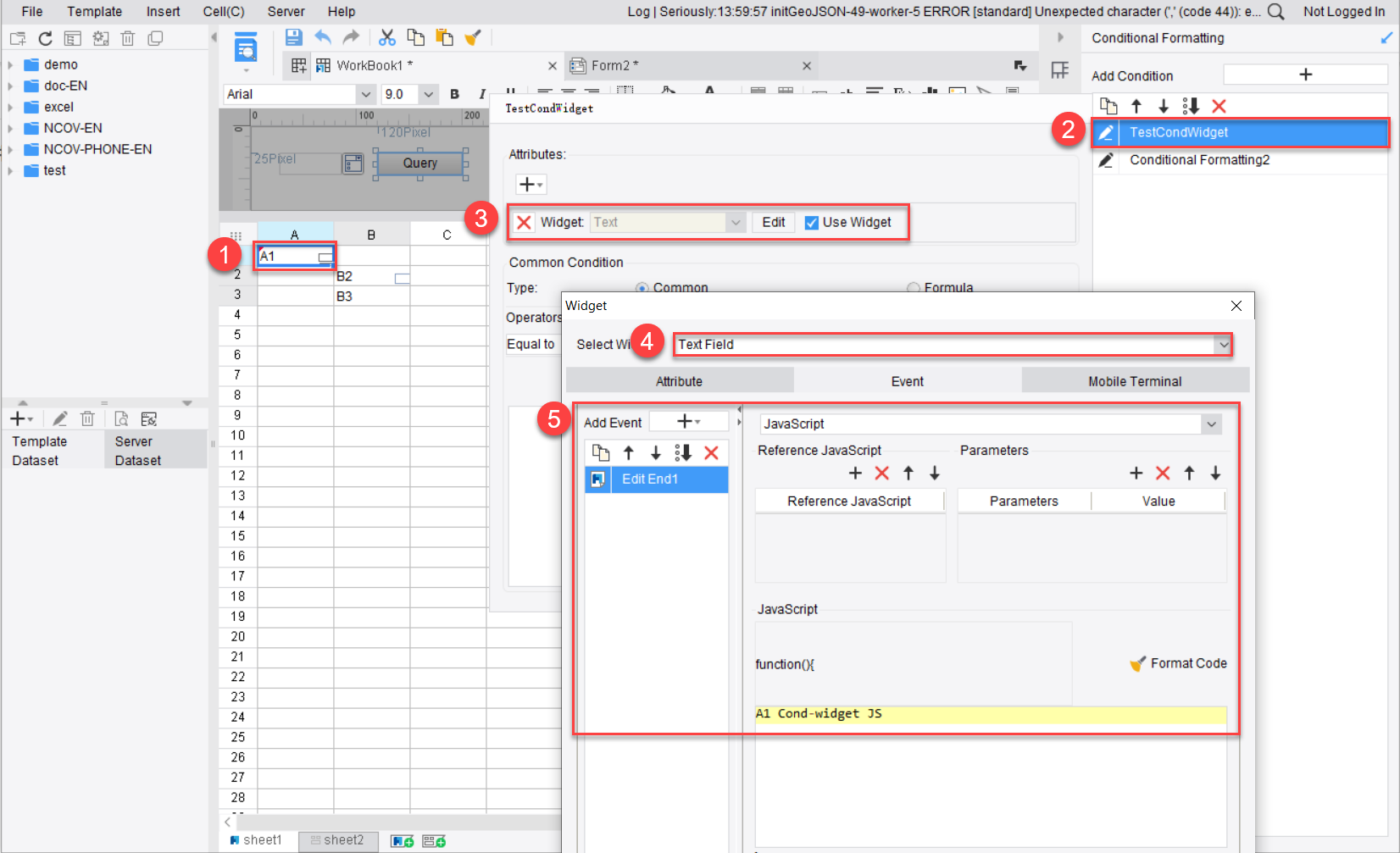 Component event manager-FineReport Help Document