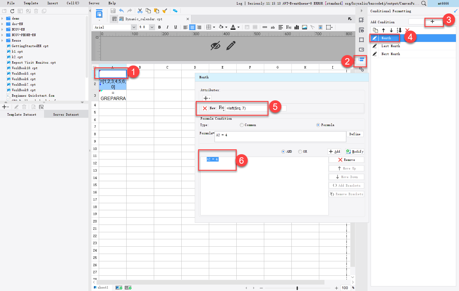 Dynamic calendar report-FineReport Help Document