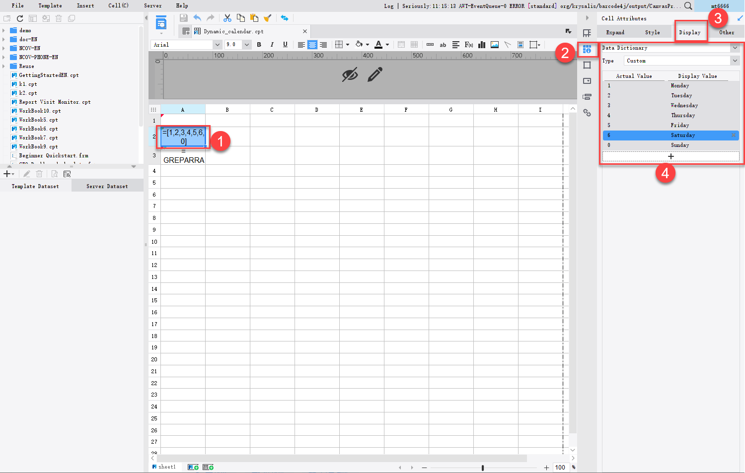 Dynamic calendar report-FineReport Help Document