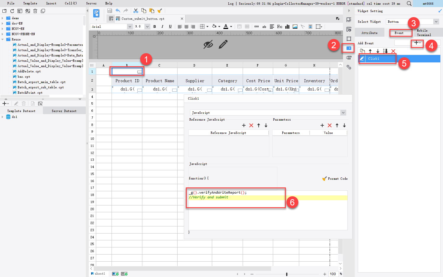 JS カスタム書き込みボタン- FineReport Help Document