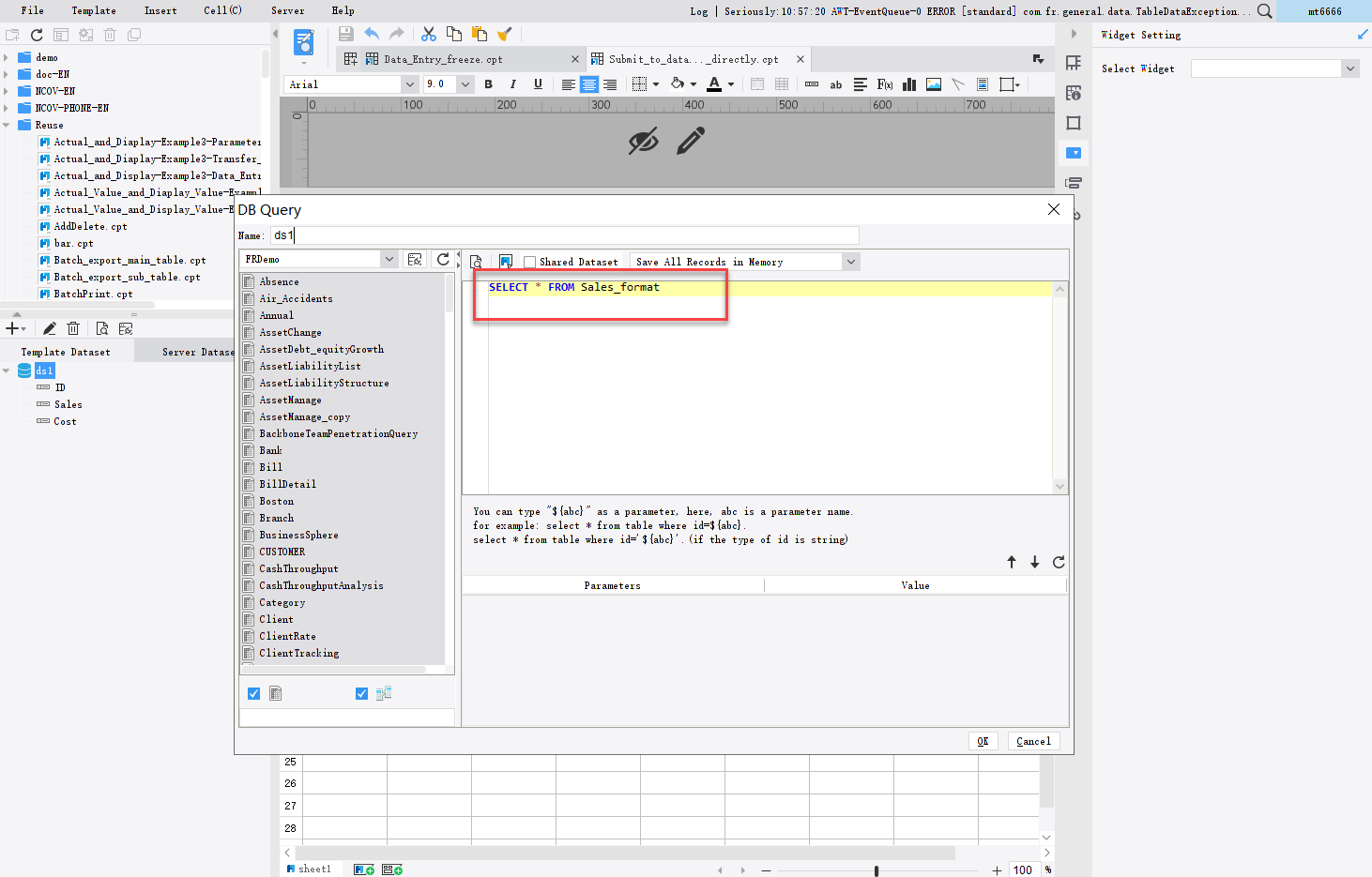 Submit to database directly without previewing-FineReport Help Document