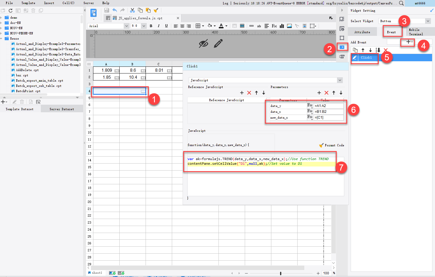 JS applies formula.js of office-FineReport Help Document