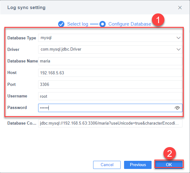 ログデータをデータベースに同期する- FineReport Help Document