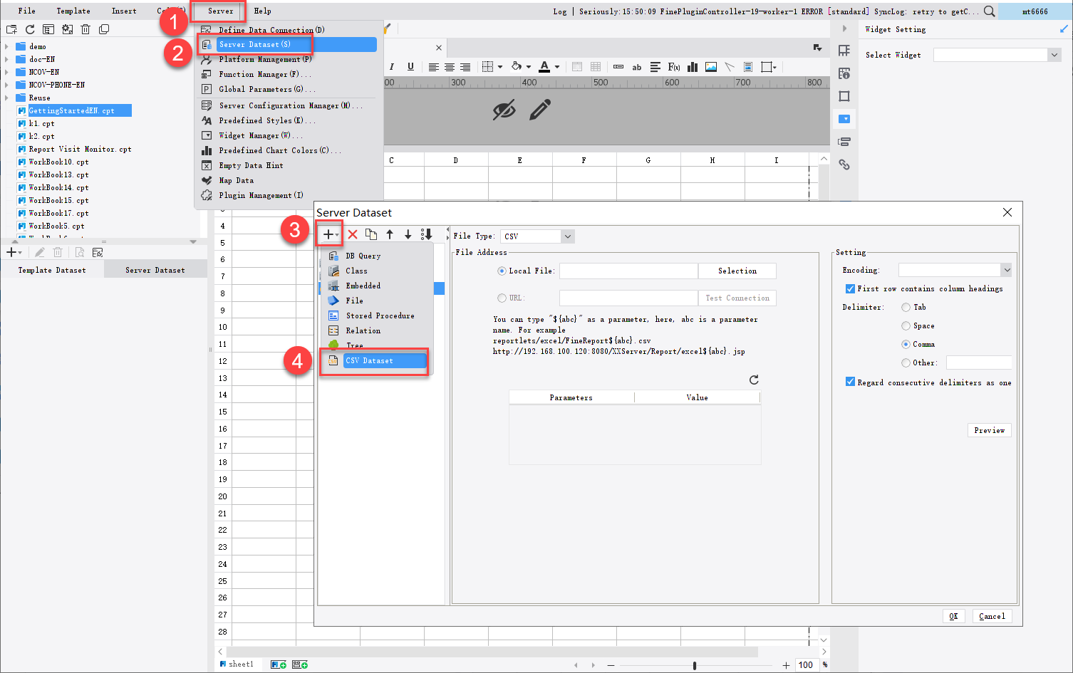 CSV Dataset-FineReport Help Document