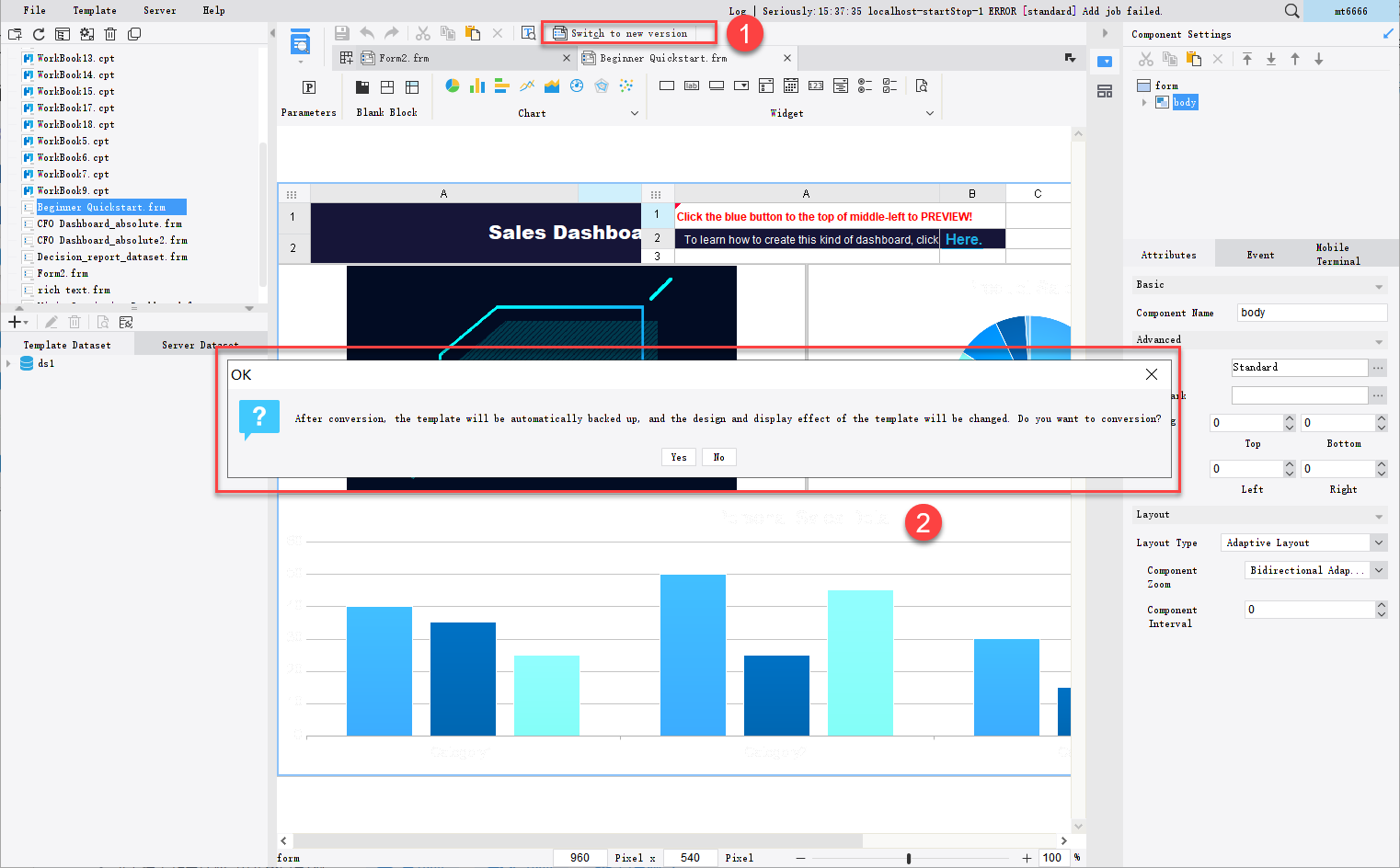 New Adaptive Dashboard Plugin(Open Test)-FineReport Help Document