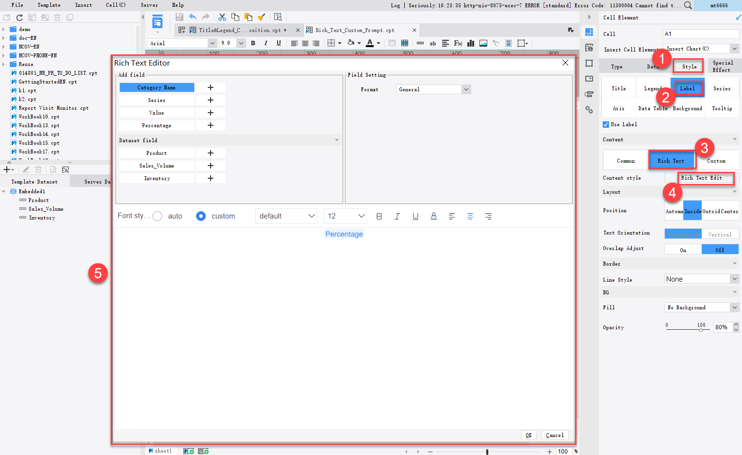 Rich Text Custom Label or Tooltip-FineReport Help Document