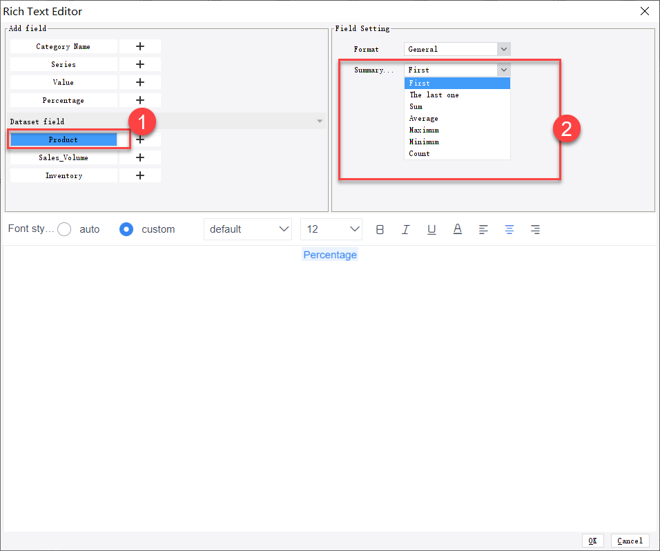 Rich Text Custom Label or Tooltip-FineReport Help Document