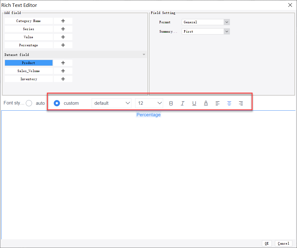Rich Text Custom Label or Tooltip-FineReport Help Document