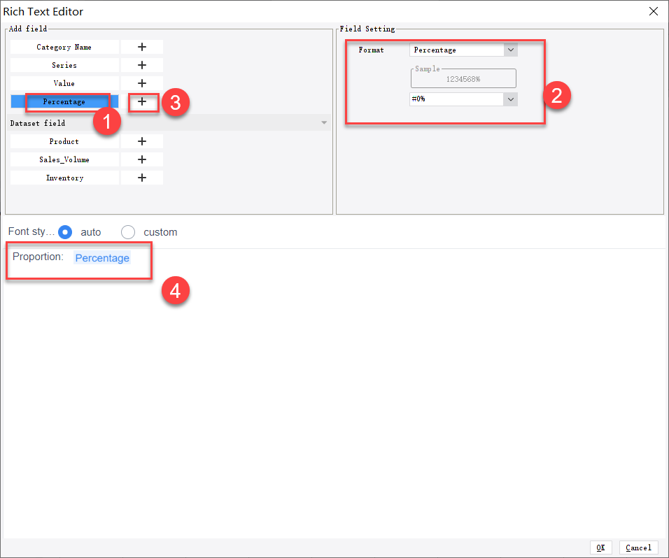 Rich Text Custom Label or Tooltip-FineReport Help Document
