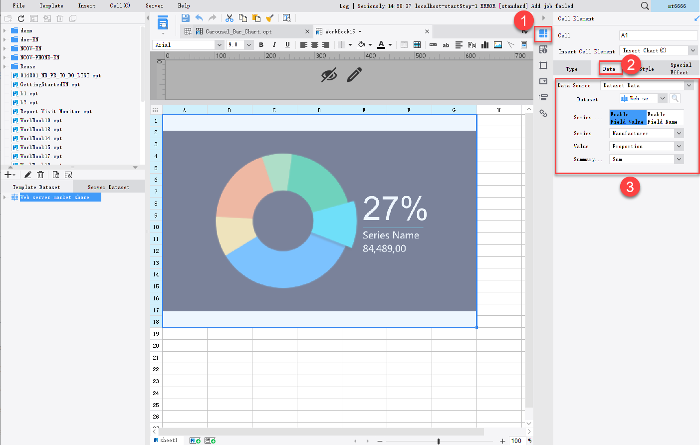 Extended Chart - Carousel Pie Chart-FineReport Help Document