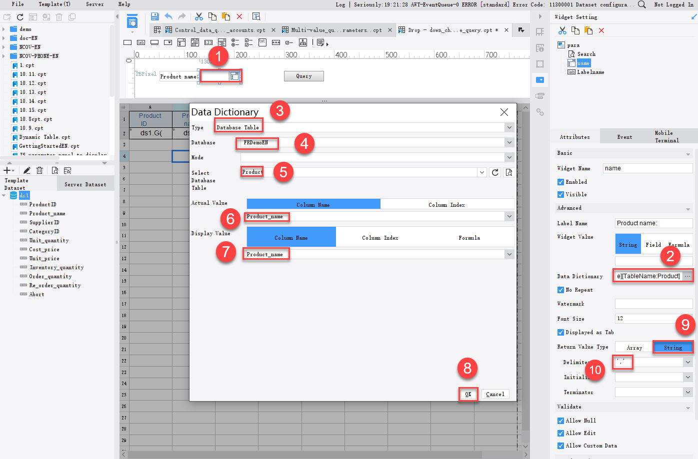 Multi-value query for dataset parameters-FineReport Help Document