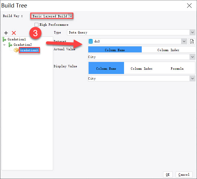 Drop-down tree widget basic layered build example-FineReport Help Document
