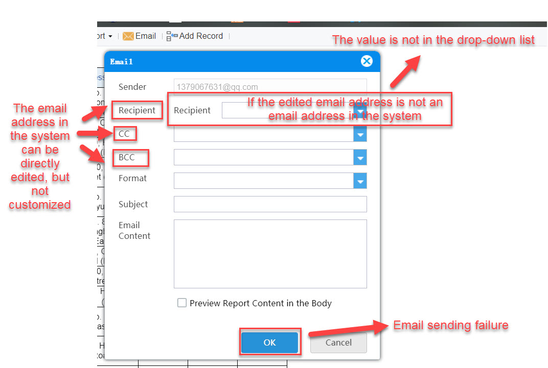 Sending email settings-FineReport Help Document