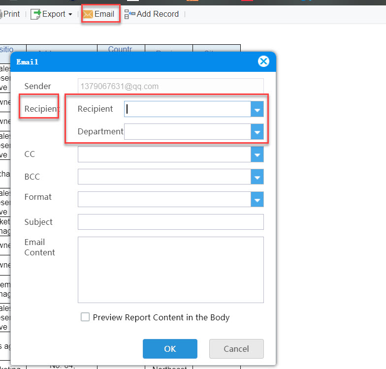 Sending email settings-FineReport Help Document