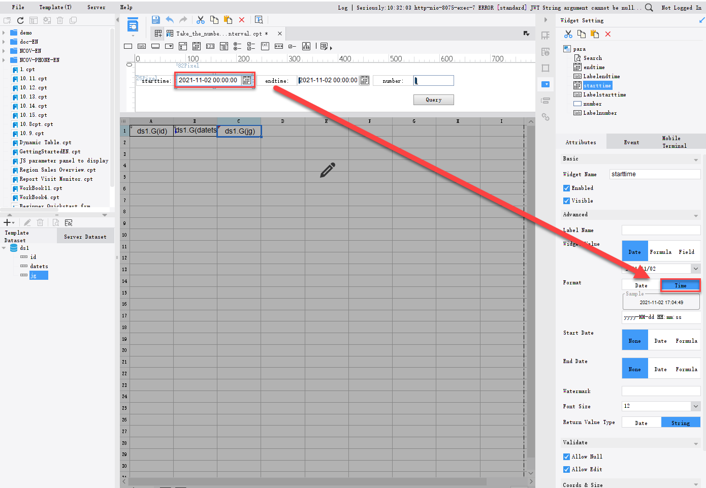 Take the number based on time interval-FineReport Help Document
