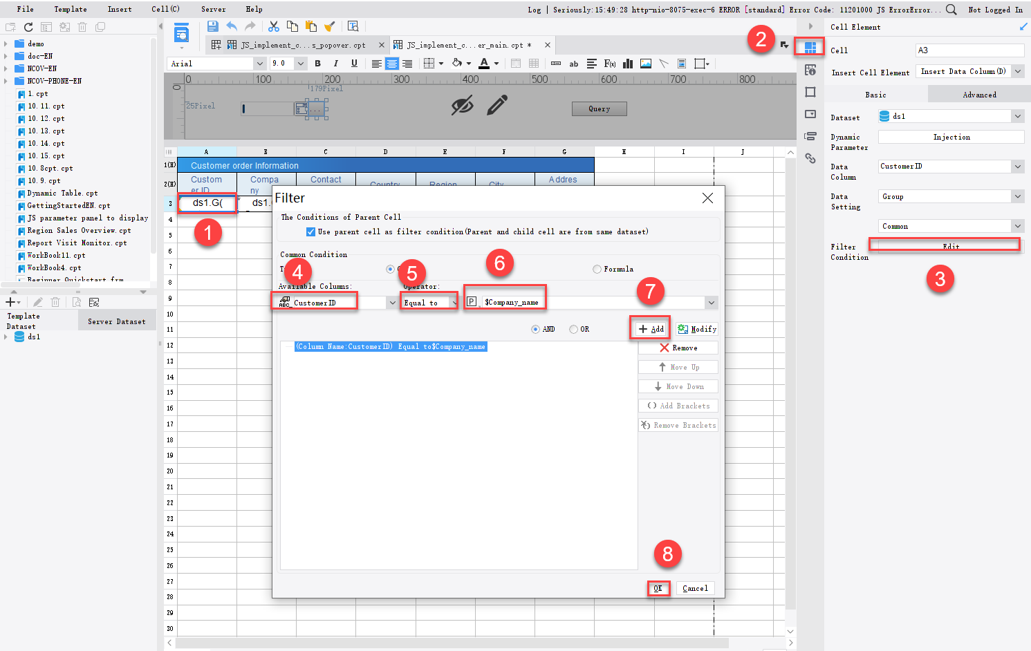 JS implement custom options popover-FineReport Help Document