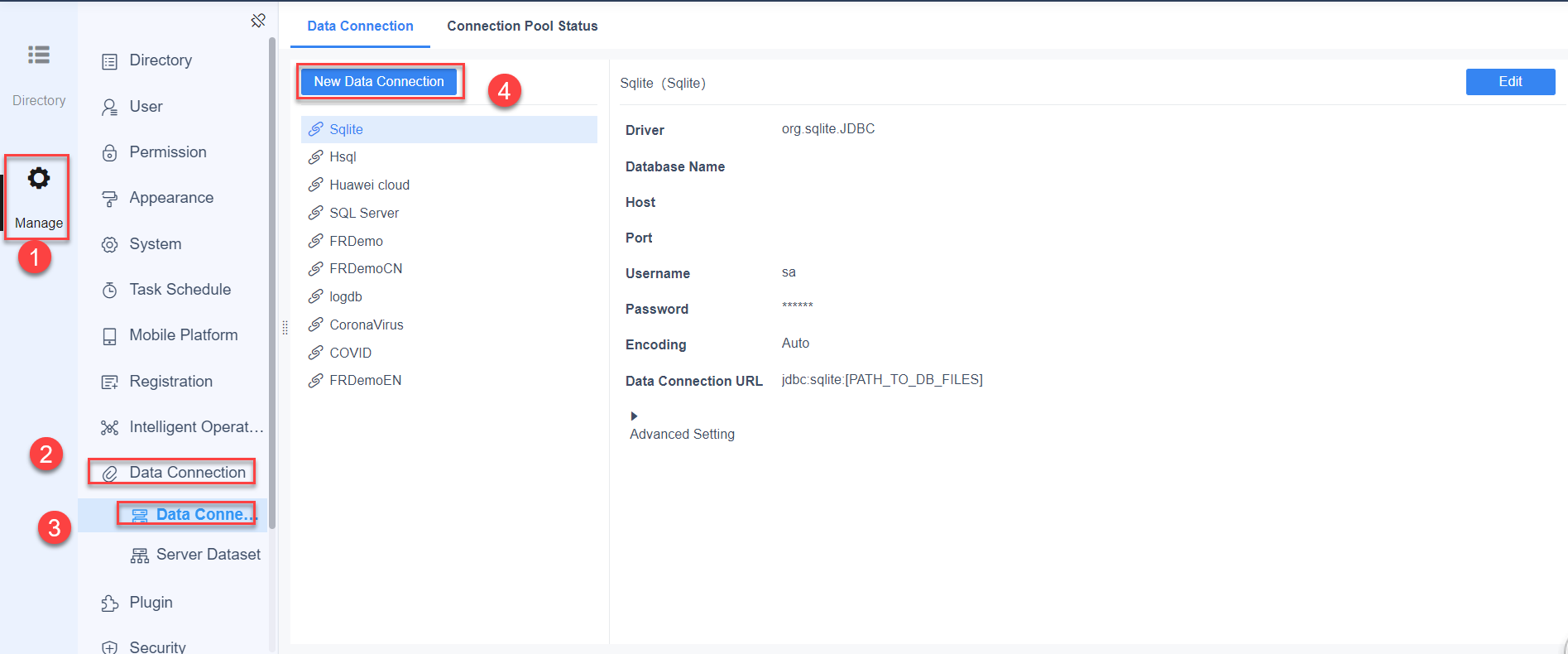 [Platform] Configure data connection-FineReport Help Document