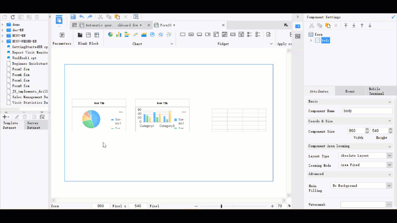 Component Typesetting Alignment-FineReport Help Document