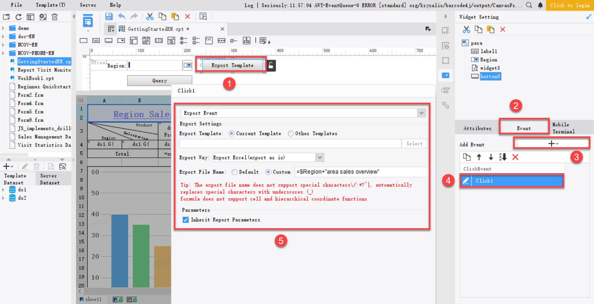 Custom Export File Name-FineReport Help Document