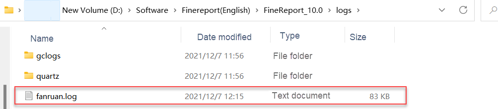 Log Introduction-FineReport Help Document