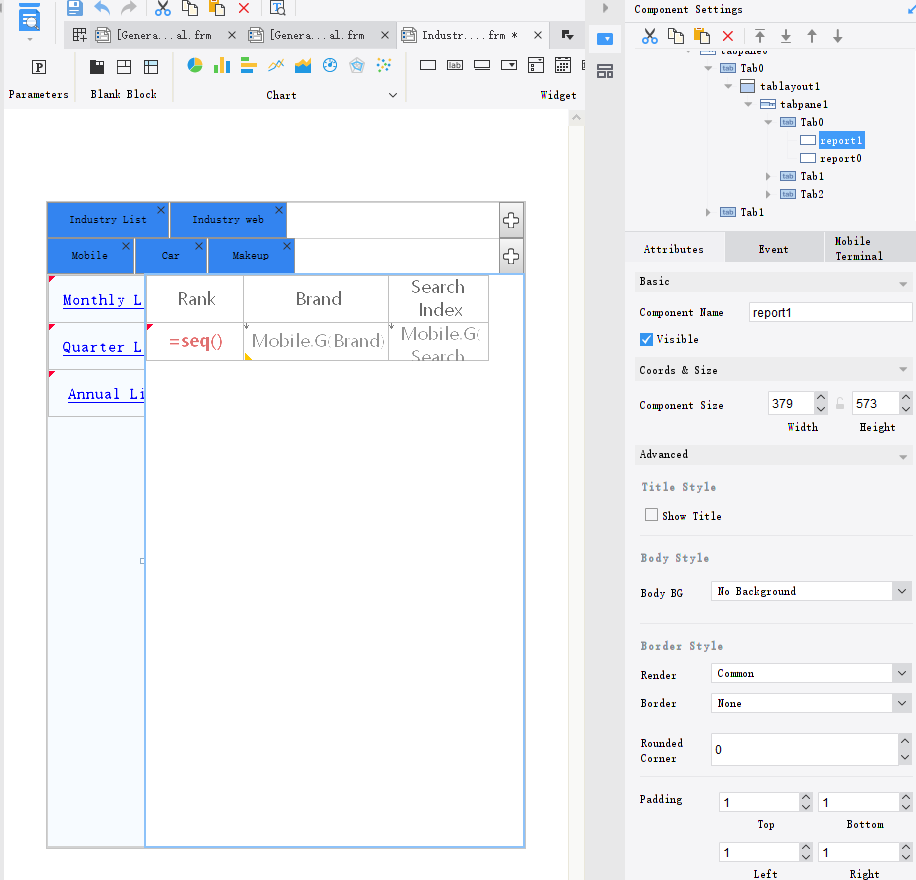 [General] Use Tab Component to Achieve App Layout Effect-FineReport ...