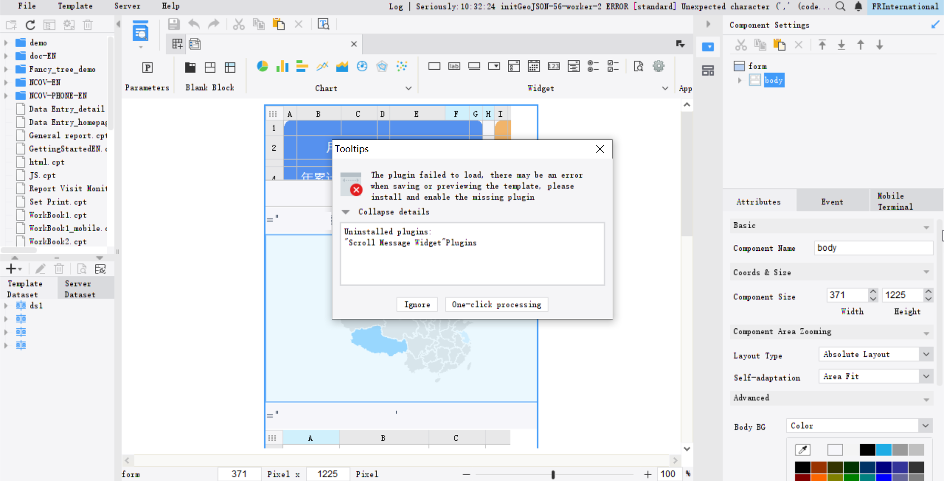 Template Missing Plugin Prompt-FineReport Help Document
