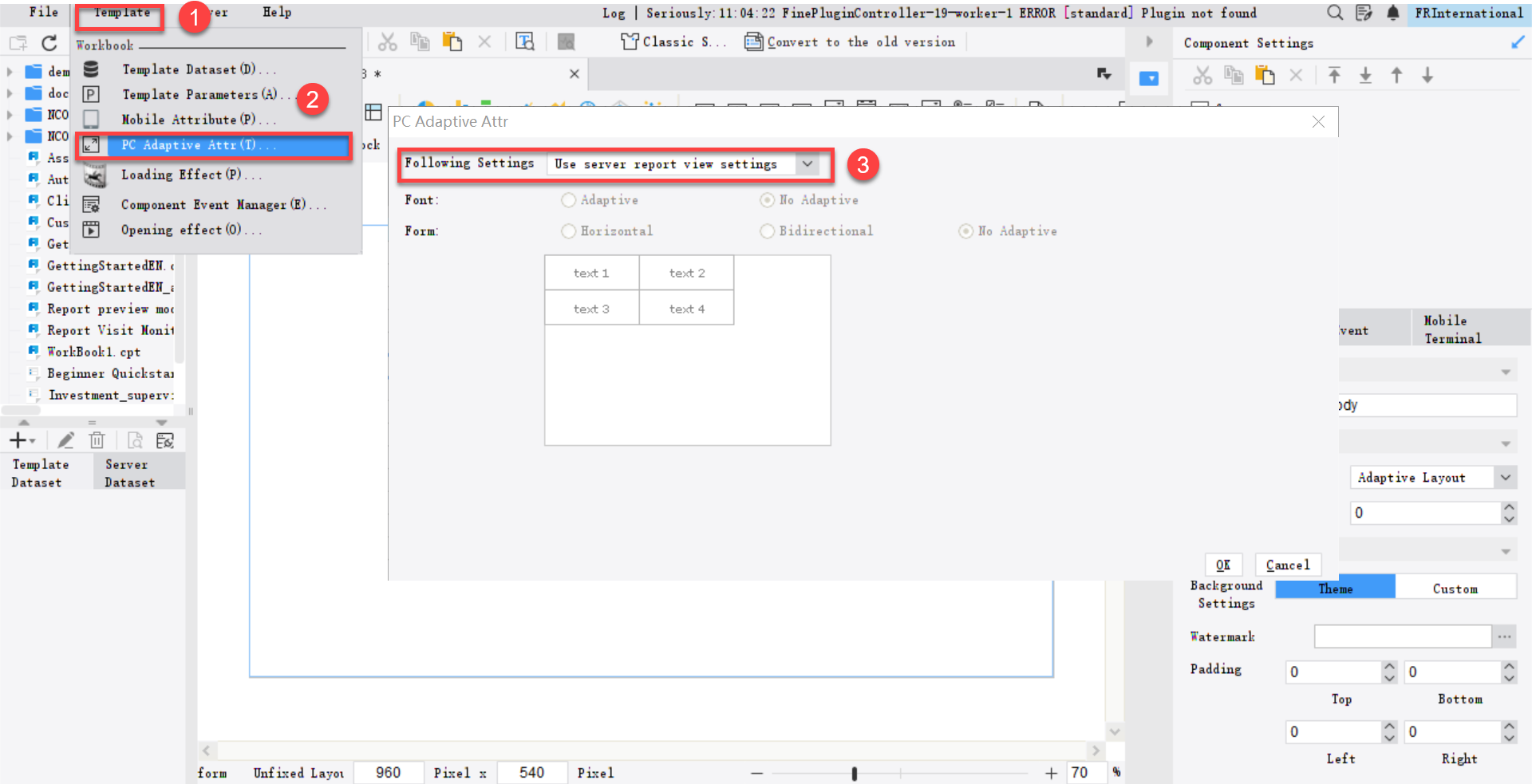 Template Adaptive Attributes-FineReport Help Document