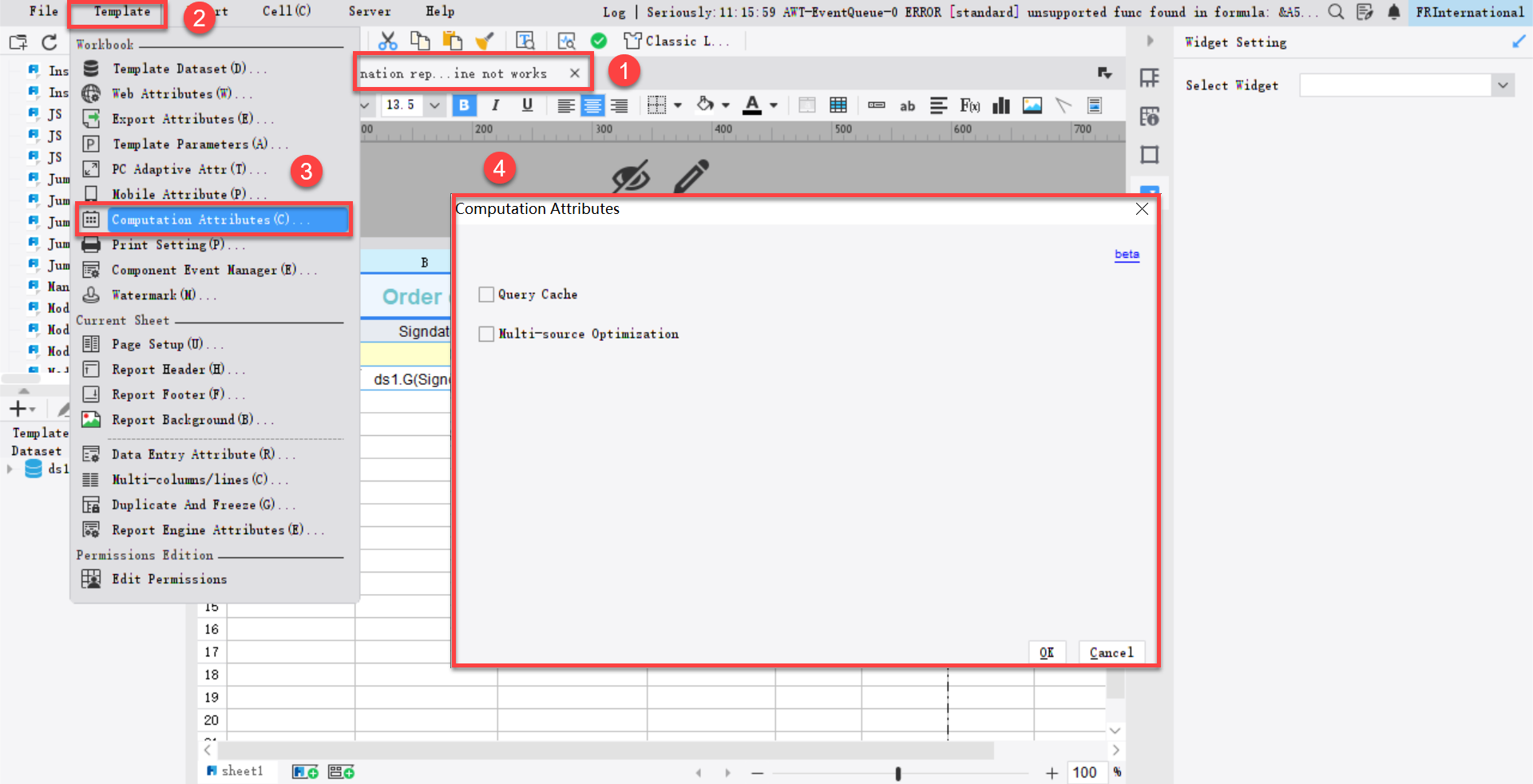 Template Computation Attributes-FineReport Help Document
