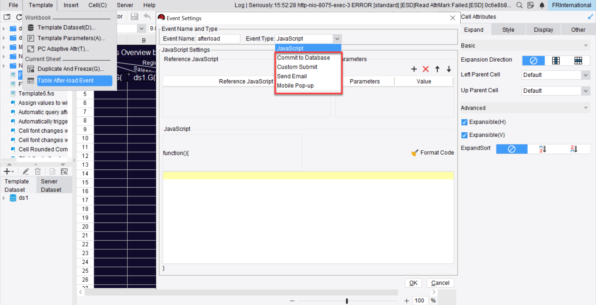 FVS Table Component(Fast Version)-FineReport Help Document