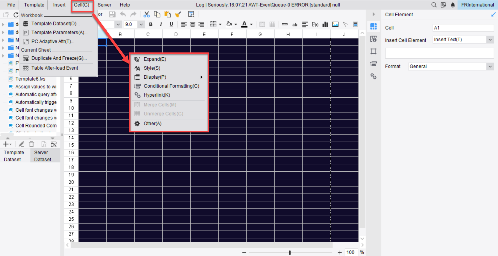 FVS Table Component(Fast Version)-FineReport Help Document