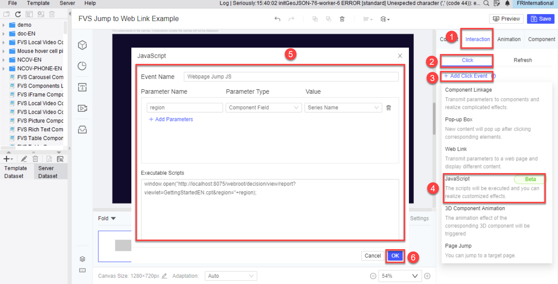 FVS Click to Jump to the Web Link-FineReport Help Document