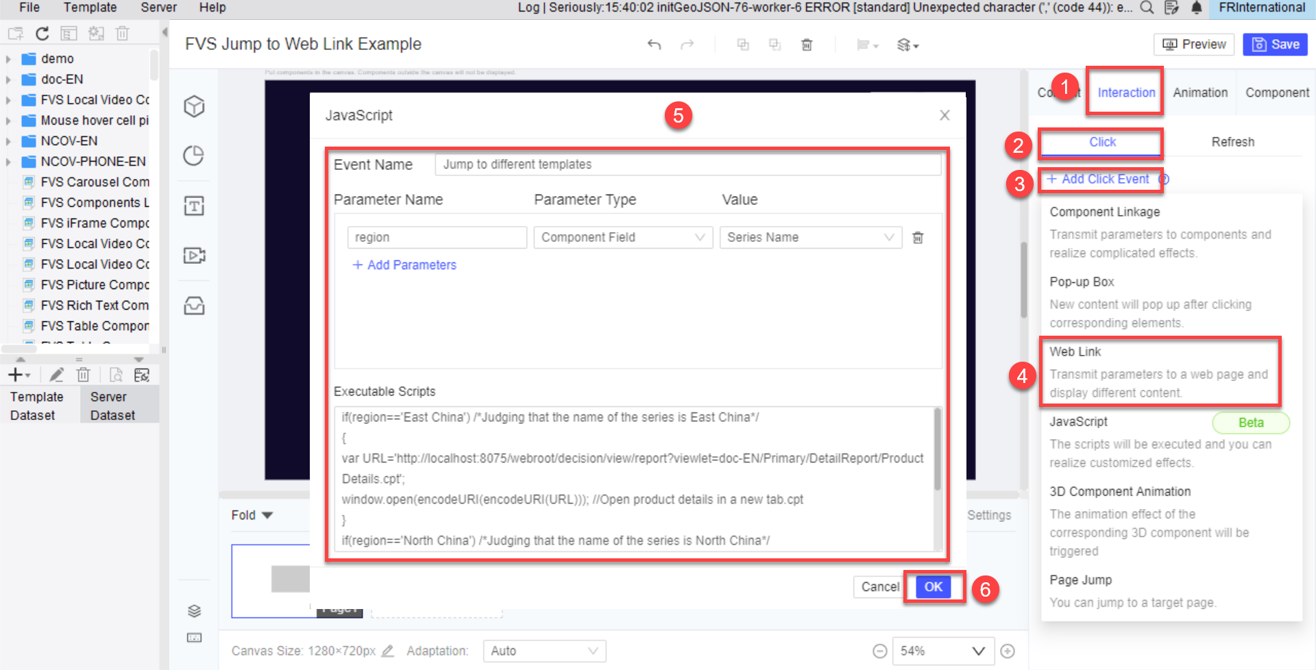 FVS Click to Jump to the Web Link-FineReport Help Document