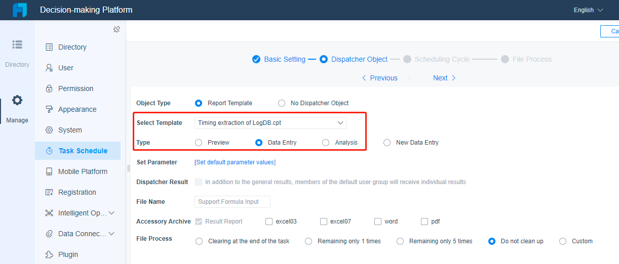 Timing Extraction of LogDB Database-FineReport Help Document