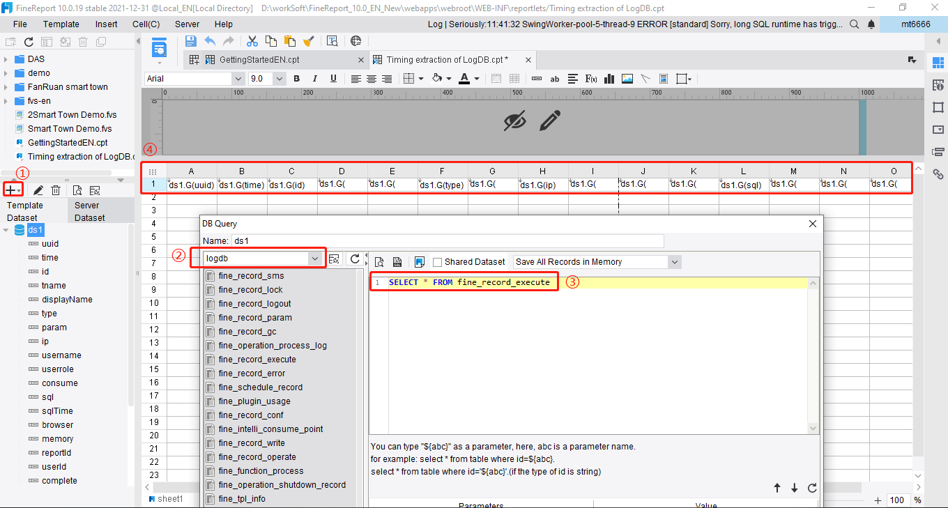Timing Extraction of LogDB Database-FineReport Help Document