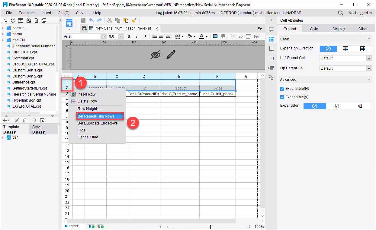 番号- FineReport Help Document