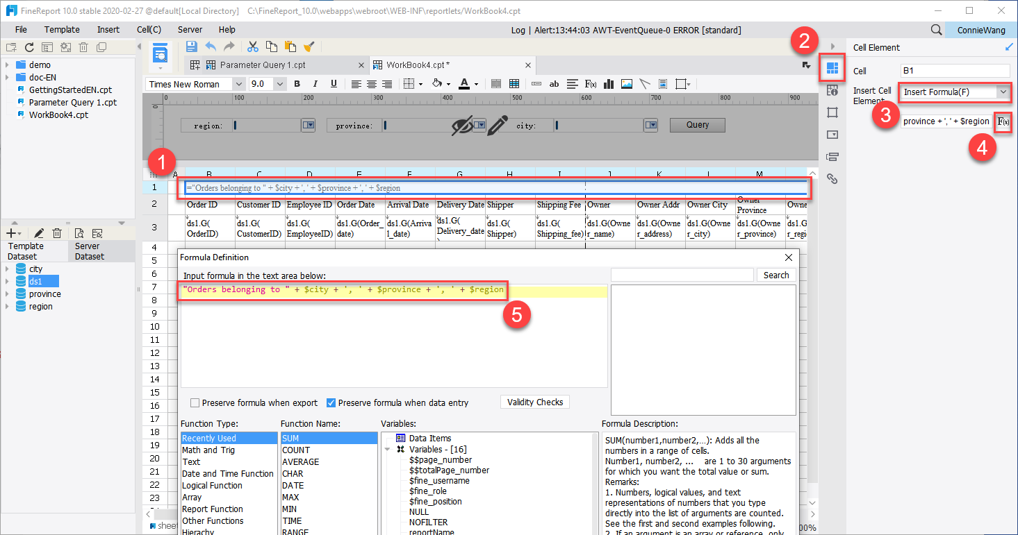 パラメータ設定応用- FineReport Help Document